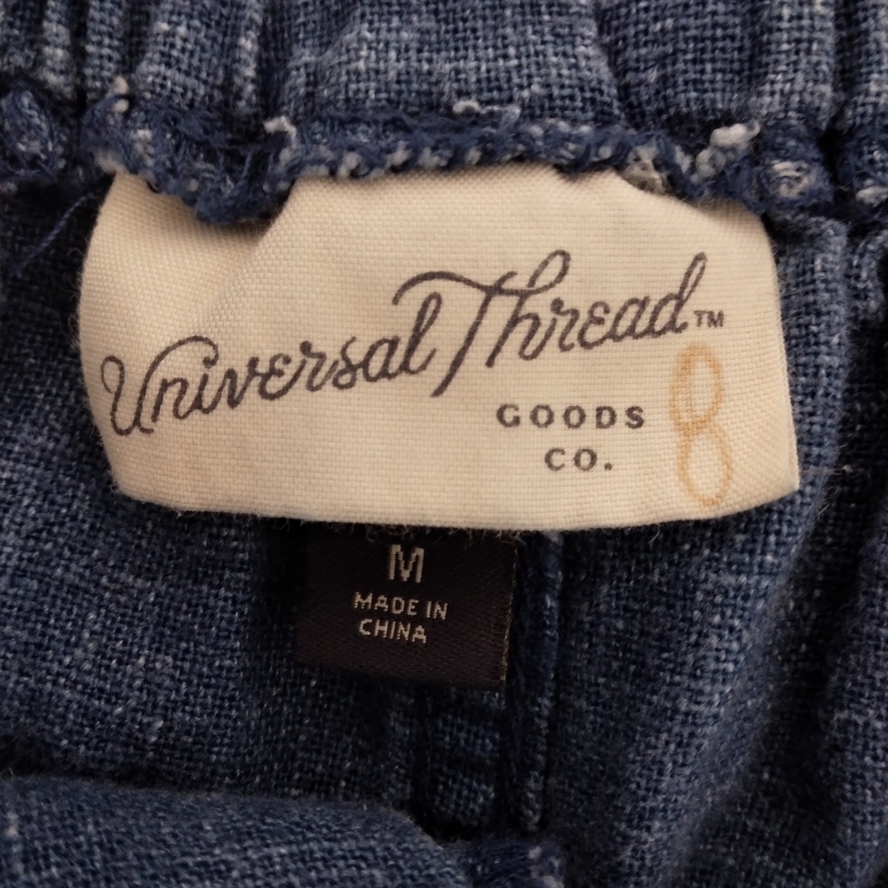Universal Thread Linen Blend Blue Paper bag Shorts - Picture 4 of 8